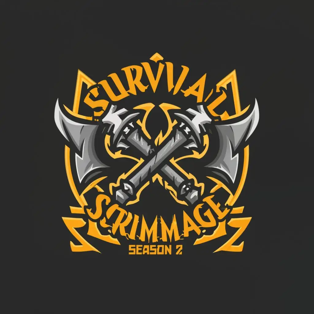 a logo design,with the text "Survival Scrimmage - Season 2", main symbol:warcraft 3 style,Moderate,clear background