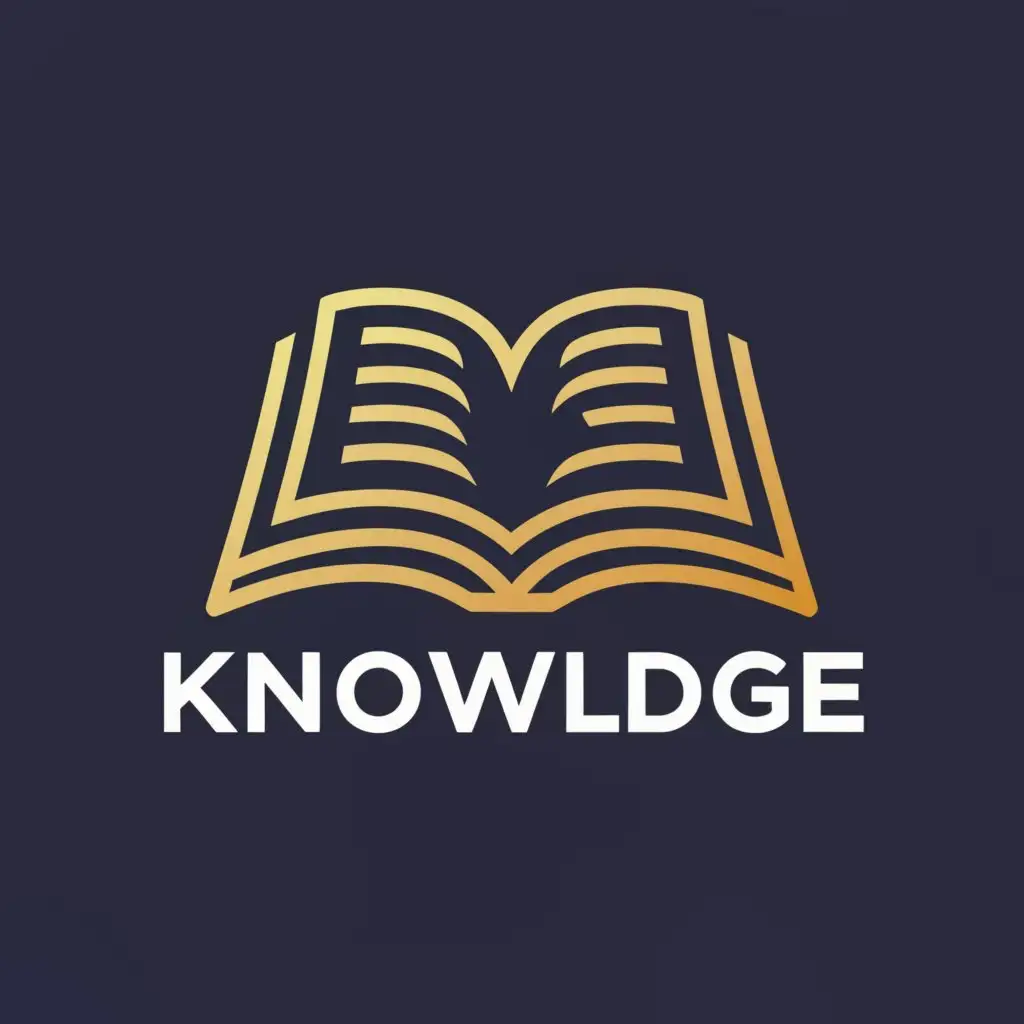 a logo design,with the text "Knowledge", main symbol:a book,Moderate,be used in Education industry,clear background