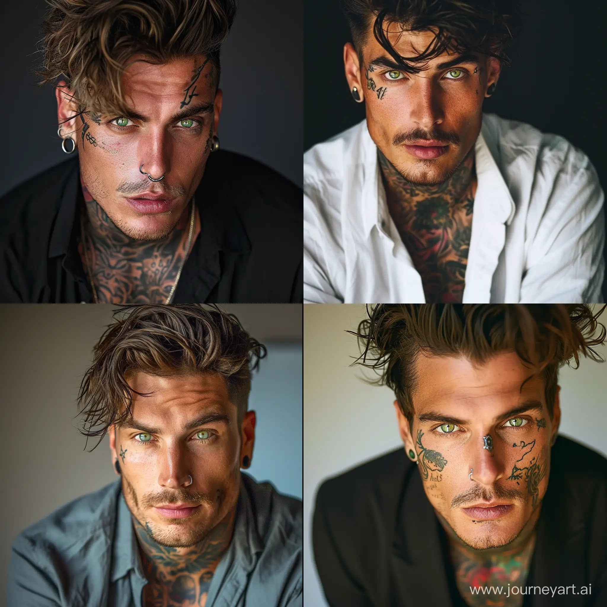 Stylish-Man-with-Fashionable-Dress-Tattoos-and-Green-Eyes