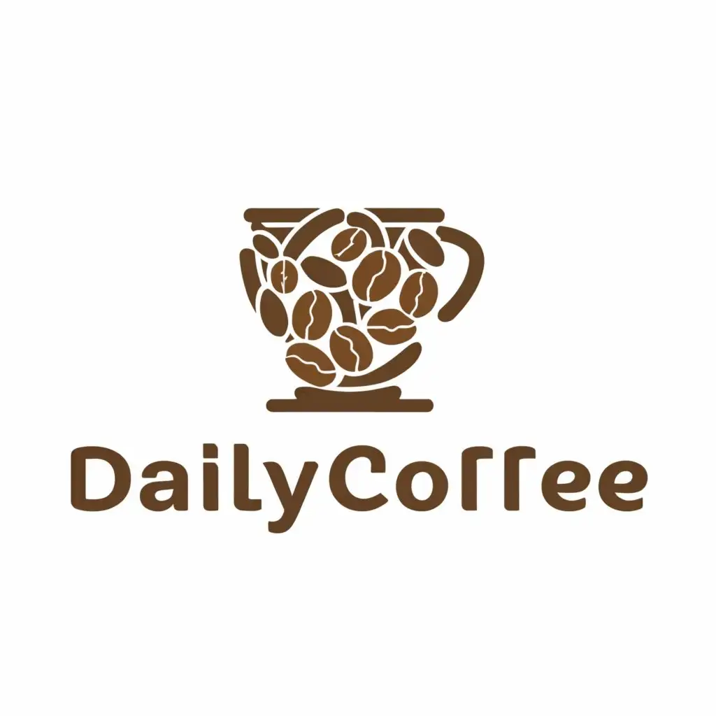 a logo design,with the text "daily coffee", main symbol:Coffee beans,complex,be used in Retail industry,clear background