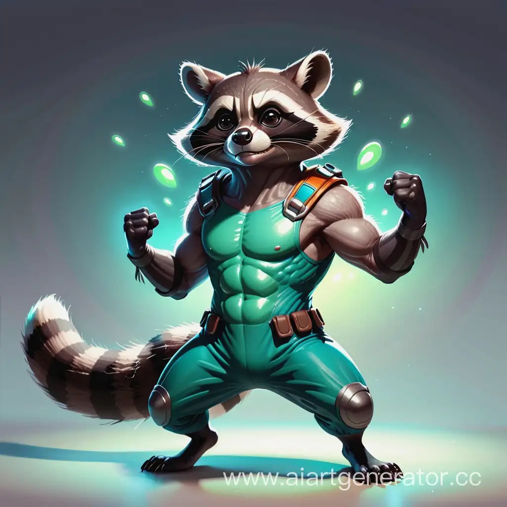 Cartoon-Raccoon-Man-and-Alien-in-Epic-Battle-Scene