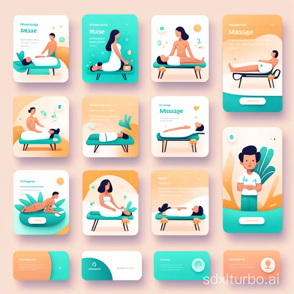 UI illustrations with a massage theme
