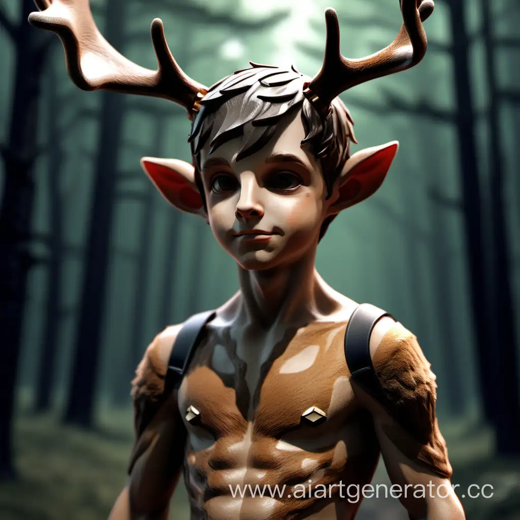 Enchanting-Forest-Encounter-Deer-Boy-in-a-Mystical-Realm