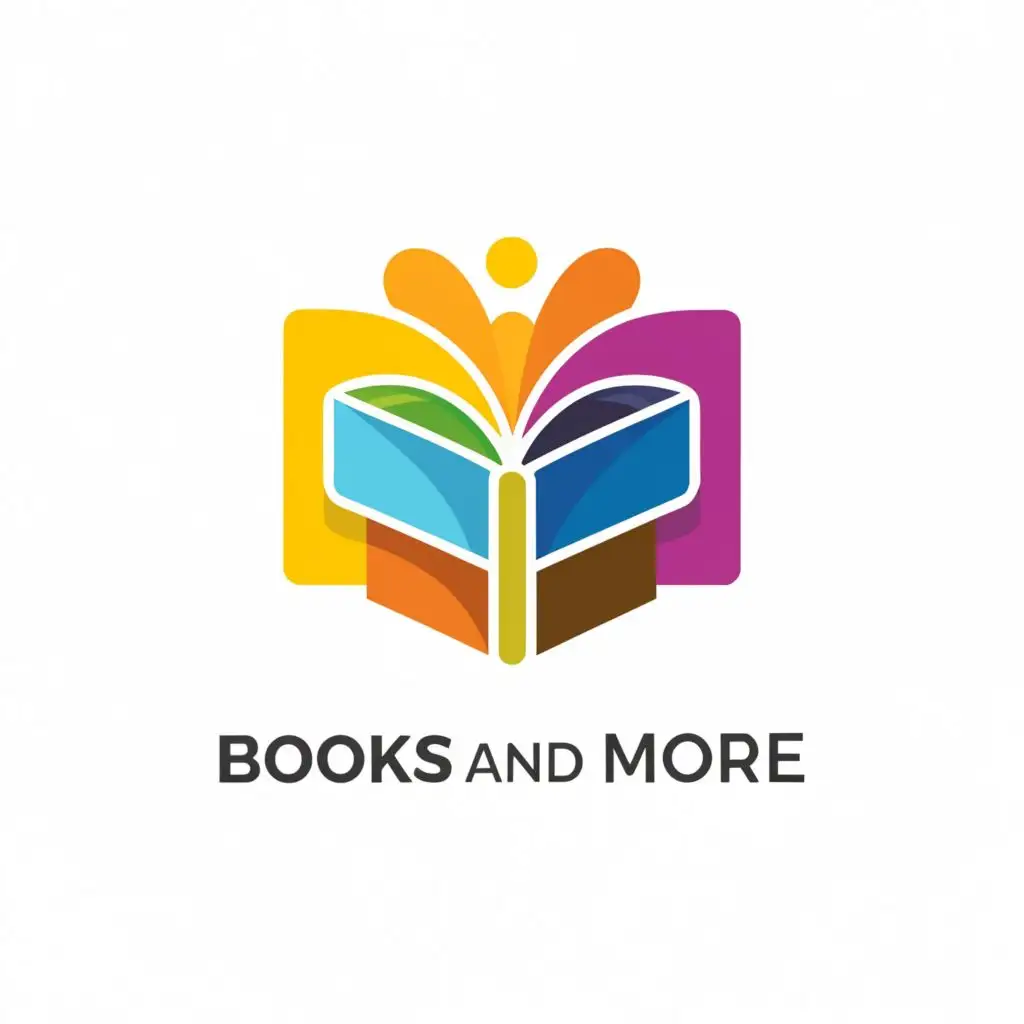 a logo design,with the text "BOOKS AND MORE", main symbol:BOOK,Moderate,be used in Education industry,clear background