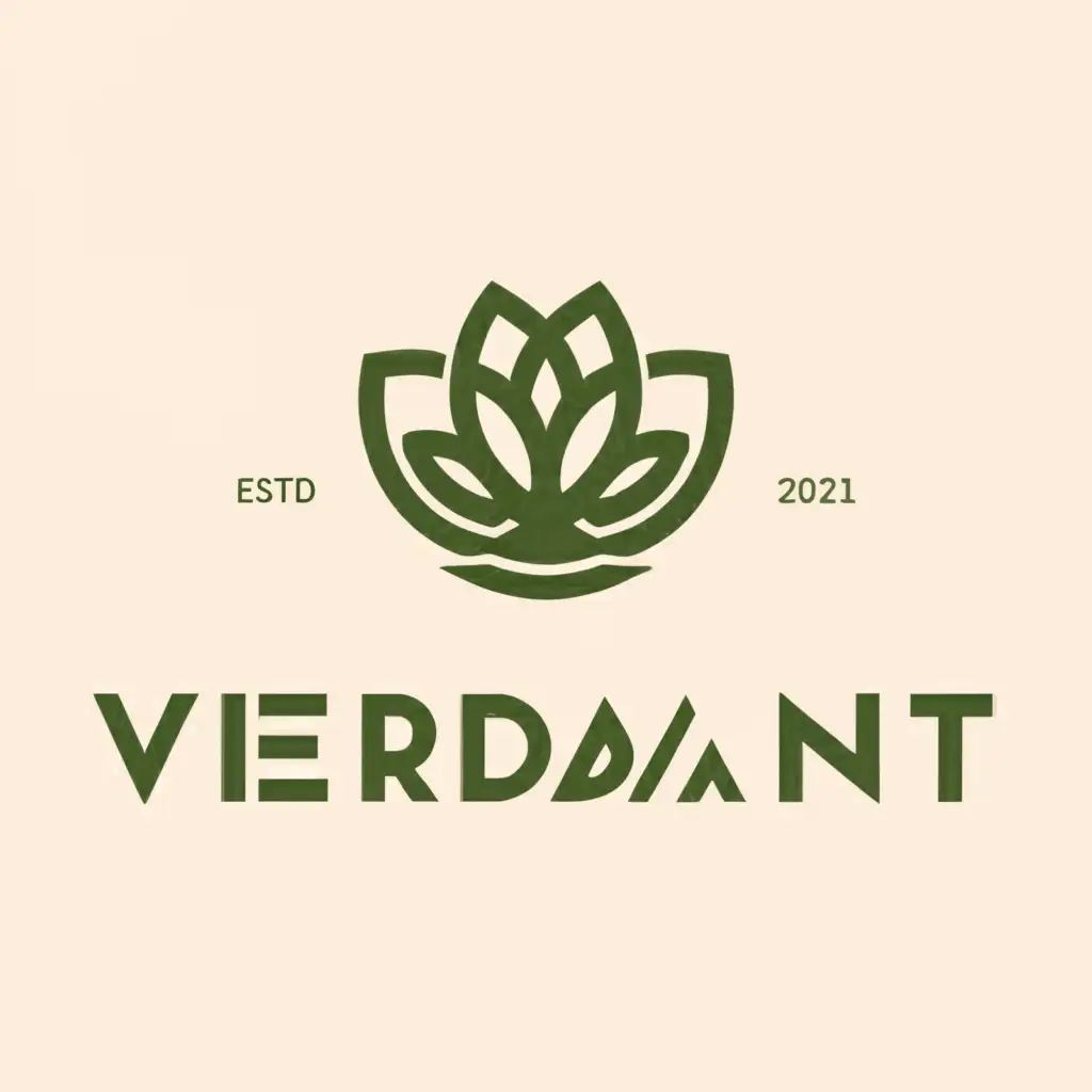 a logo design,with the text "Verdant", main symbol:Fruit and Vegetables,Moderate,be used in Restaurant industry,clear background