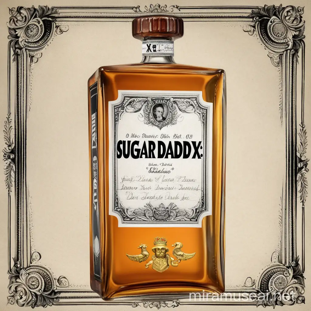 An alcohol bottle labeled "sugar daddy x oz"
