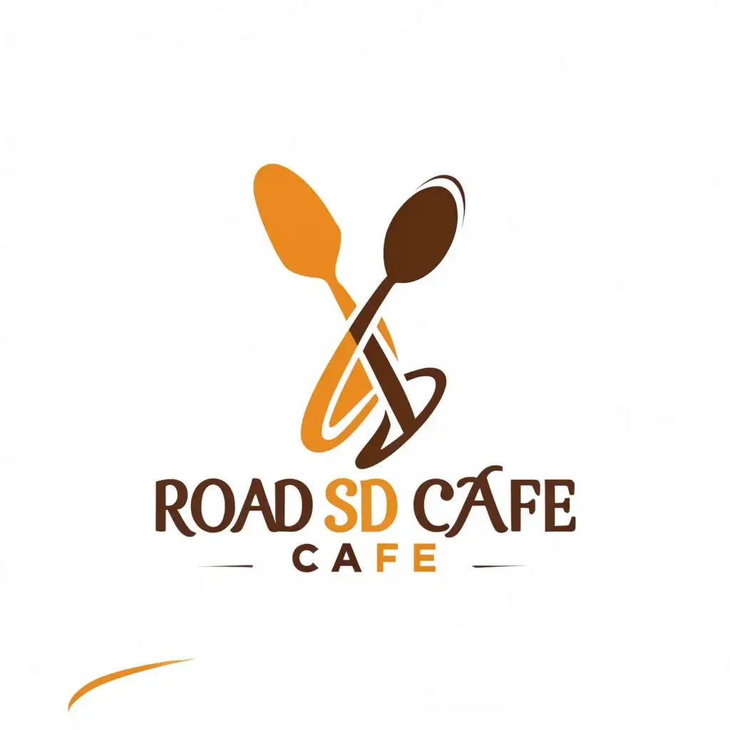 a logo design,with the text "Road Side Cafe", main symbol:a spoon , a fork, be used in Restaurant industry