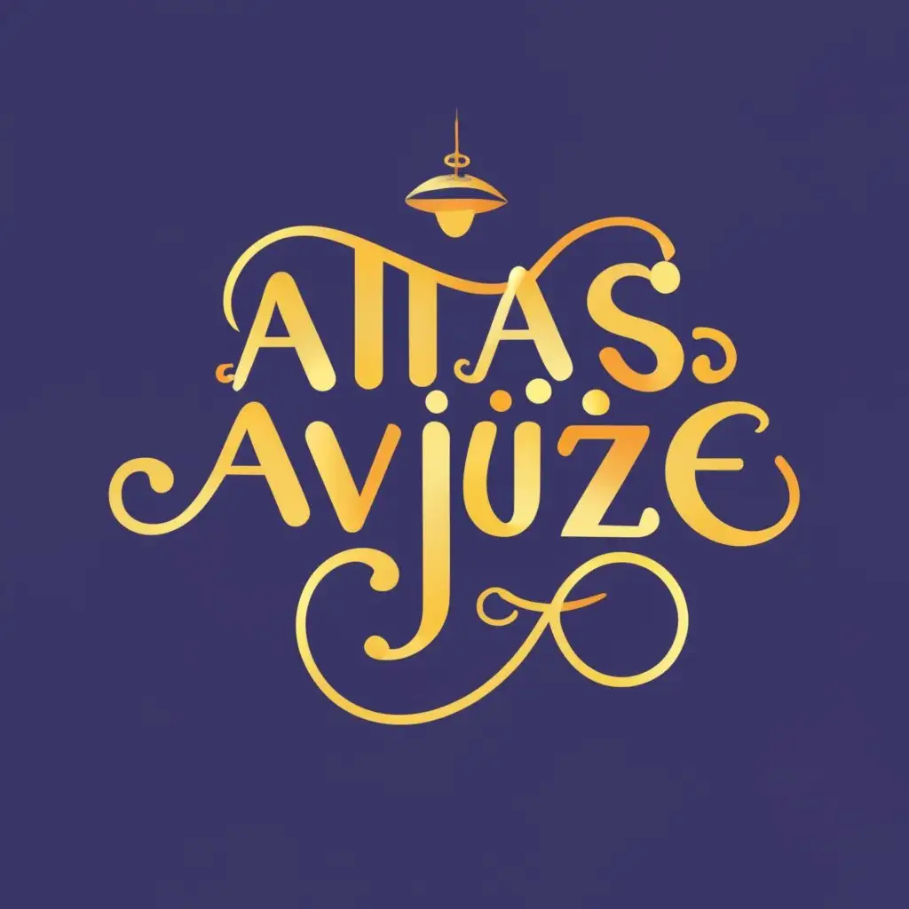 logo, About the chandelier, with the text "ATAŞ AVİZE", typography, be used in Entertainment industry