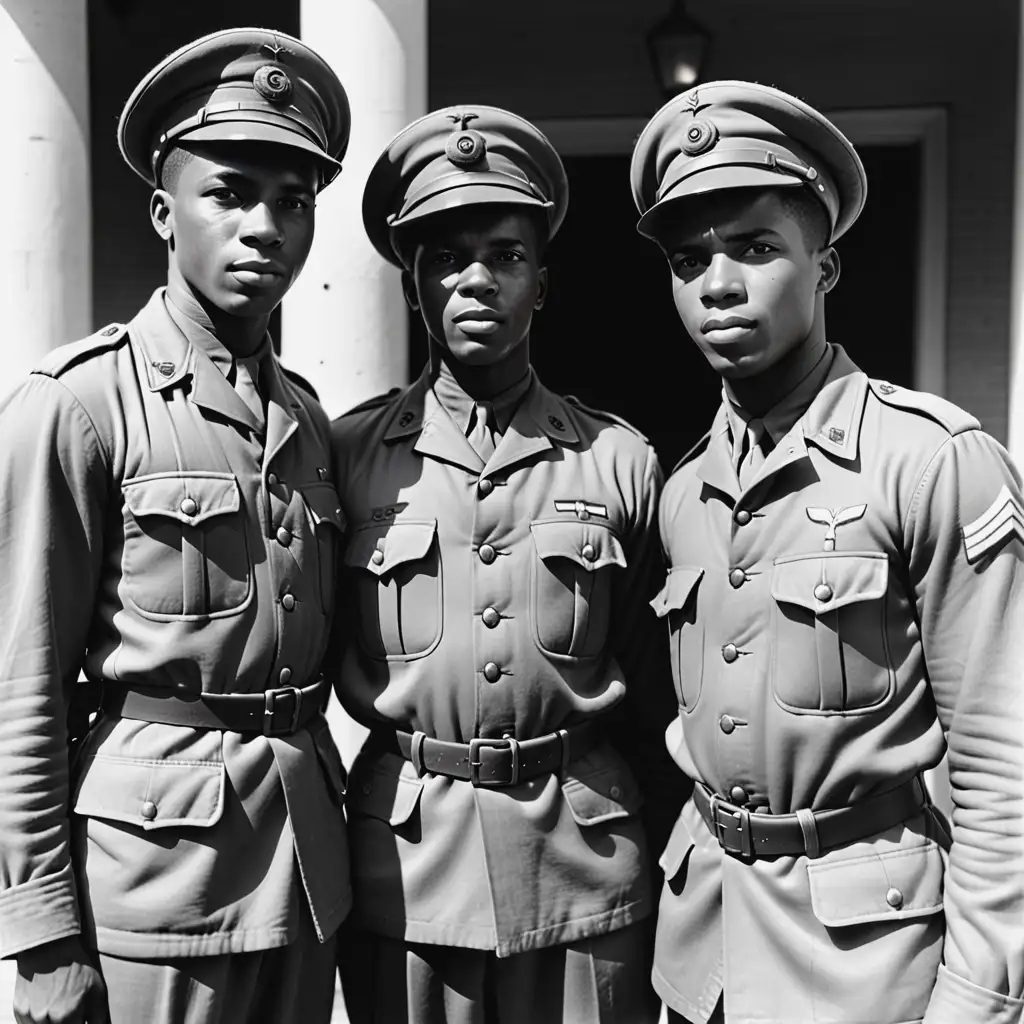 AfricanAmerican Soldiers Celebrating Victory in 1946
