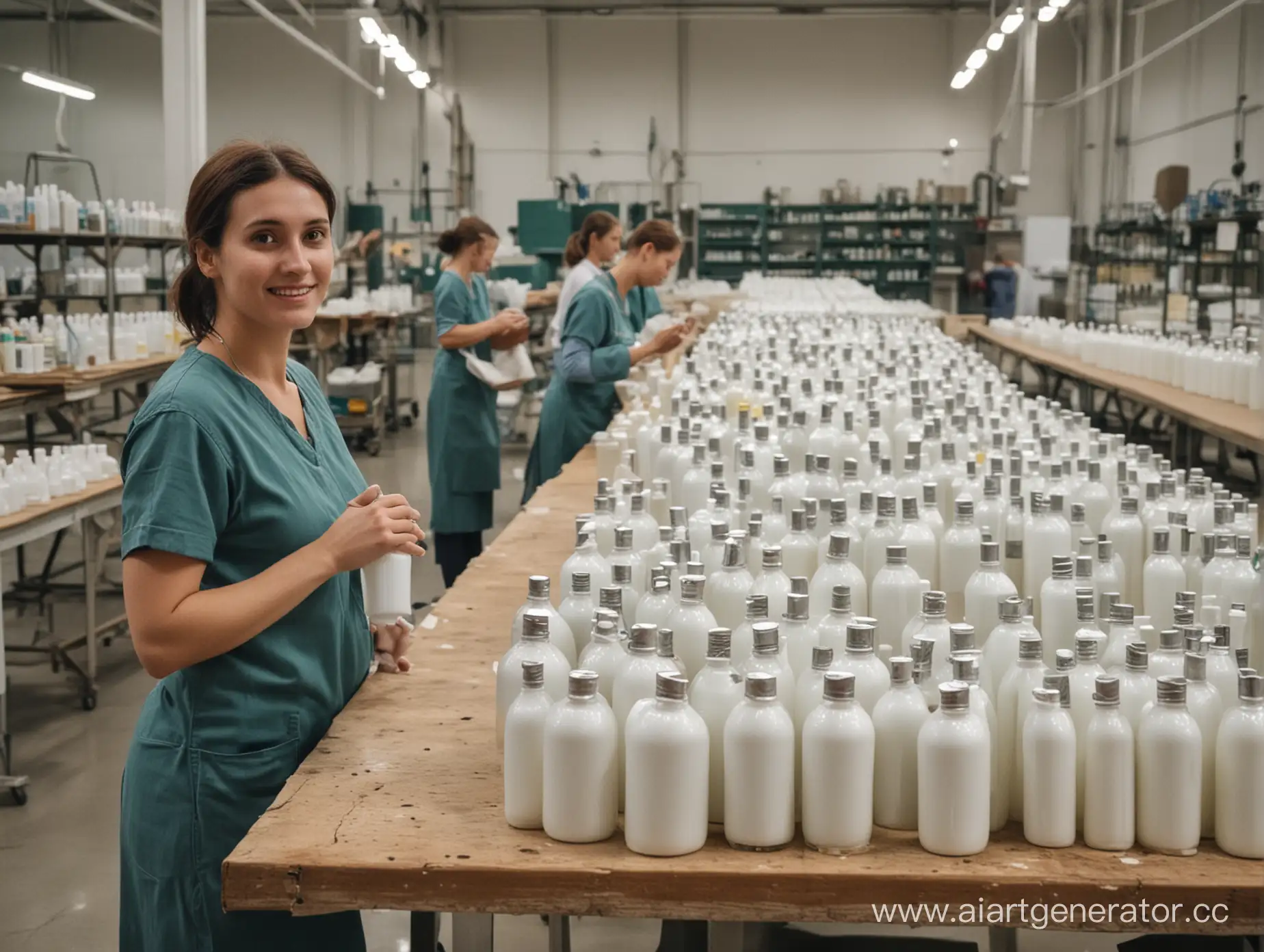 Women-Working-at-Factory-Manufacturing-Shampoos-Conditioners-and-Floor-Cleaners