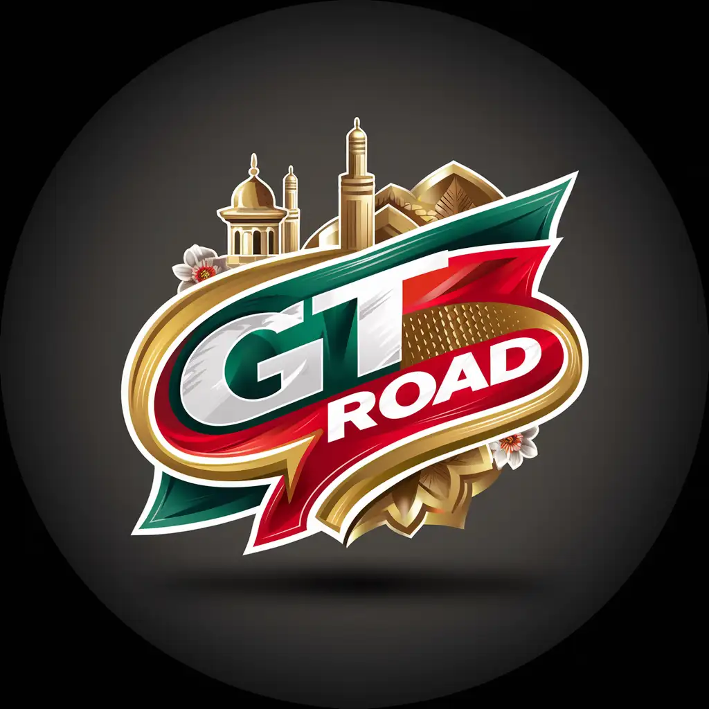 Vibrant Pakistani Culture GT ROAD Logo with Colorful Imagery