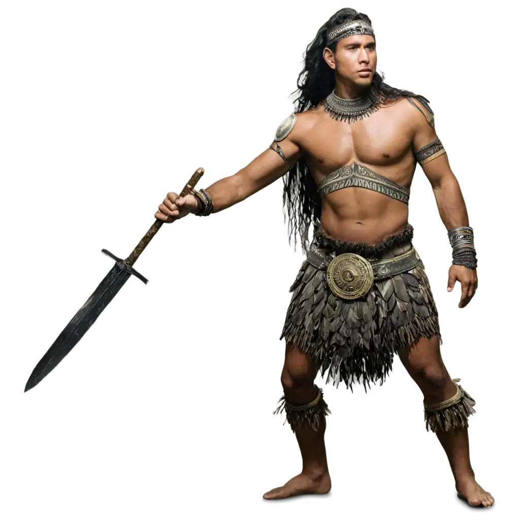 Tupi-Warrior-PNG-Image-Illustrating-the-Courage-and-Tradition-of-Indigenous-Brazil