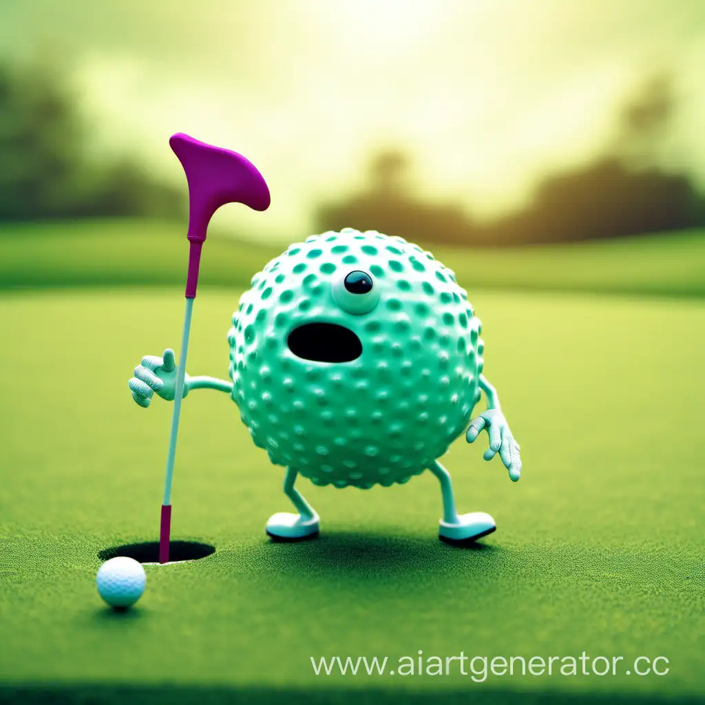 Bacterium-Engaging-in-a-Golfing-Activity