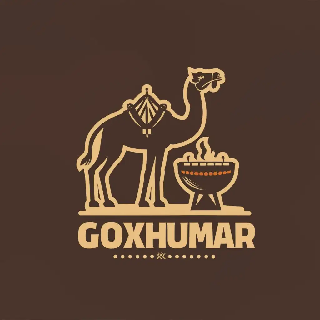 logo, Camel and barbecue, with the text "GOXHUMAR", typography, be used in Restaurant industry