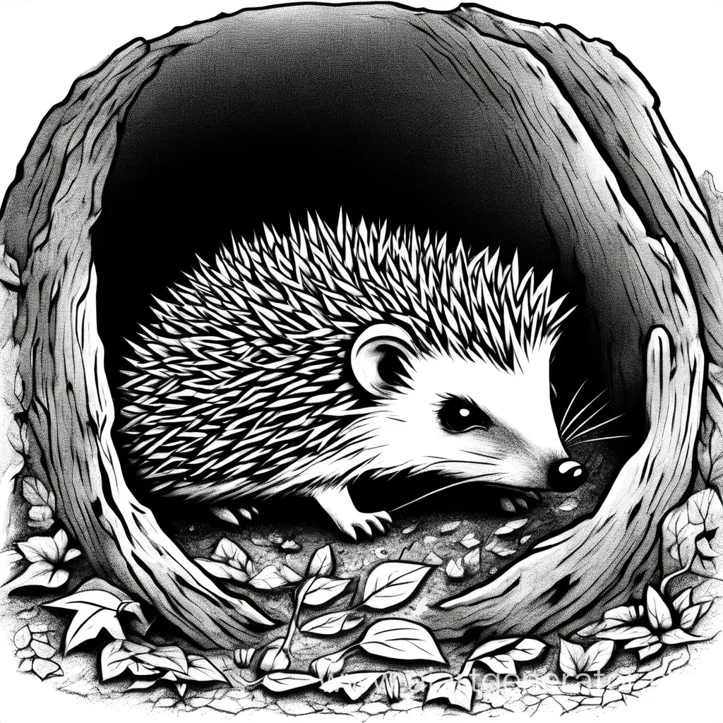 Adorable-Hedgehog-Family-in-their-Cozy-Burrow-Cute-Wildlife-Illustration