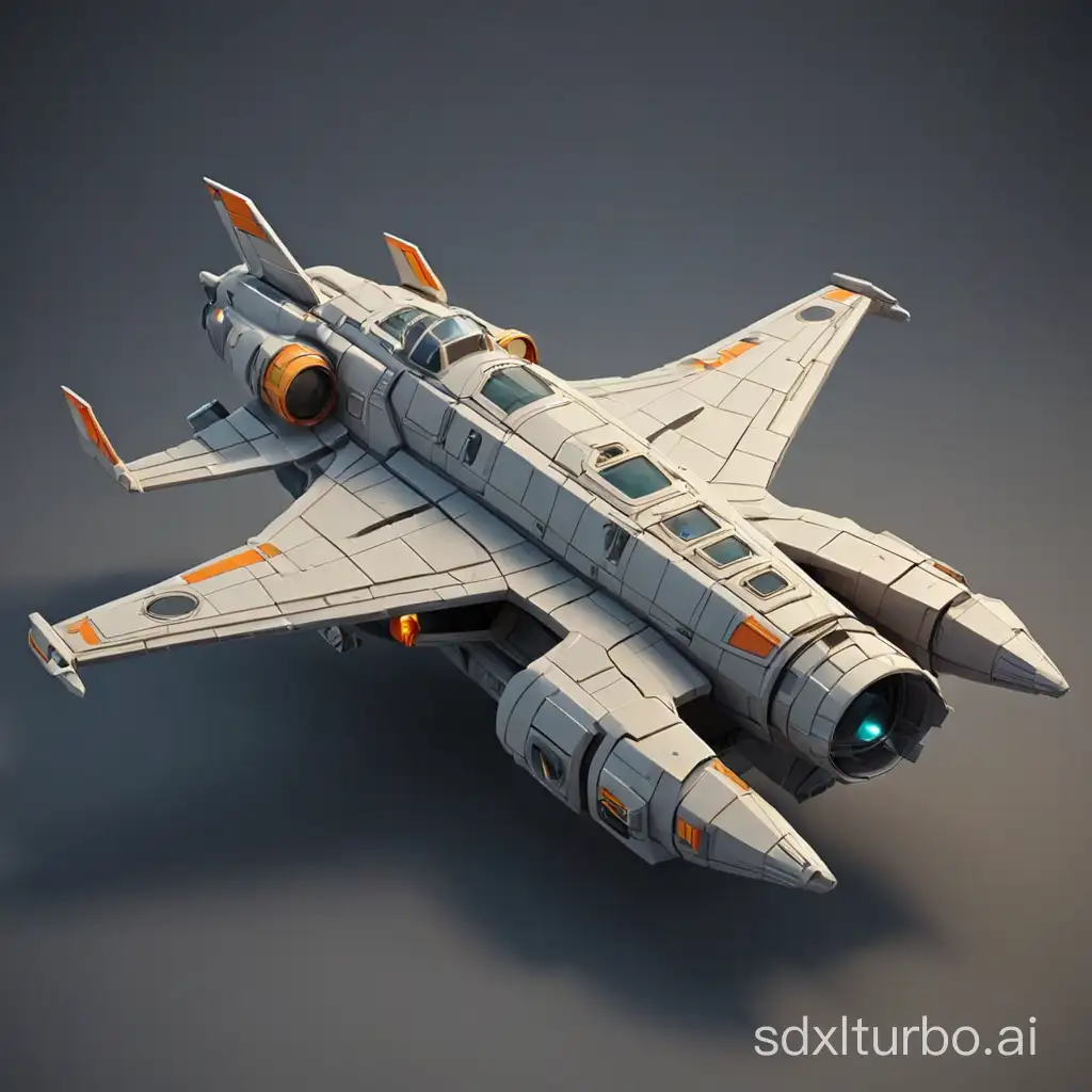 Futuristic-Low-Poly-Spaceship-in-Galactic-Exploration