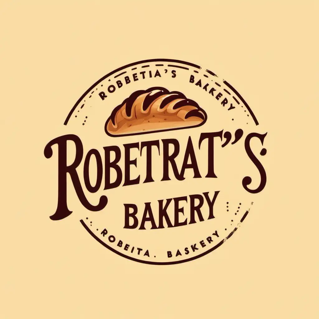 Artistic Logo Design for Robertas Bakery Whimsical Charm in Every Detail