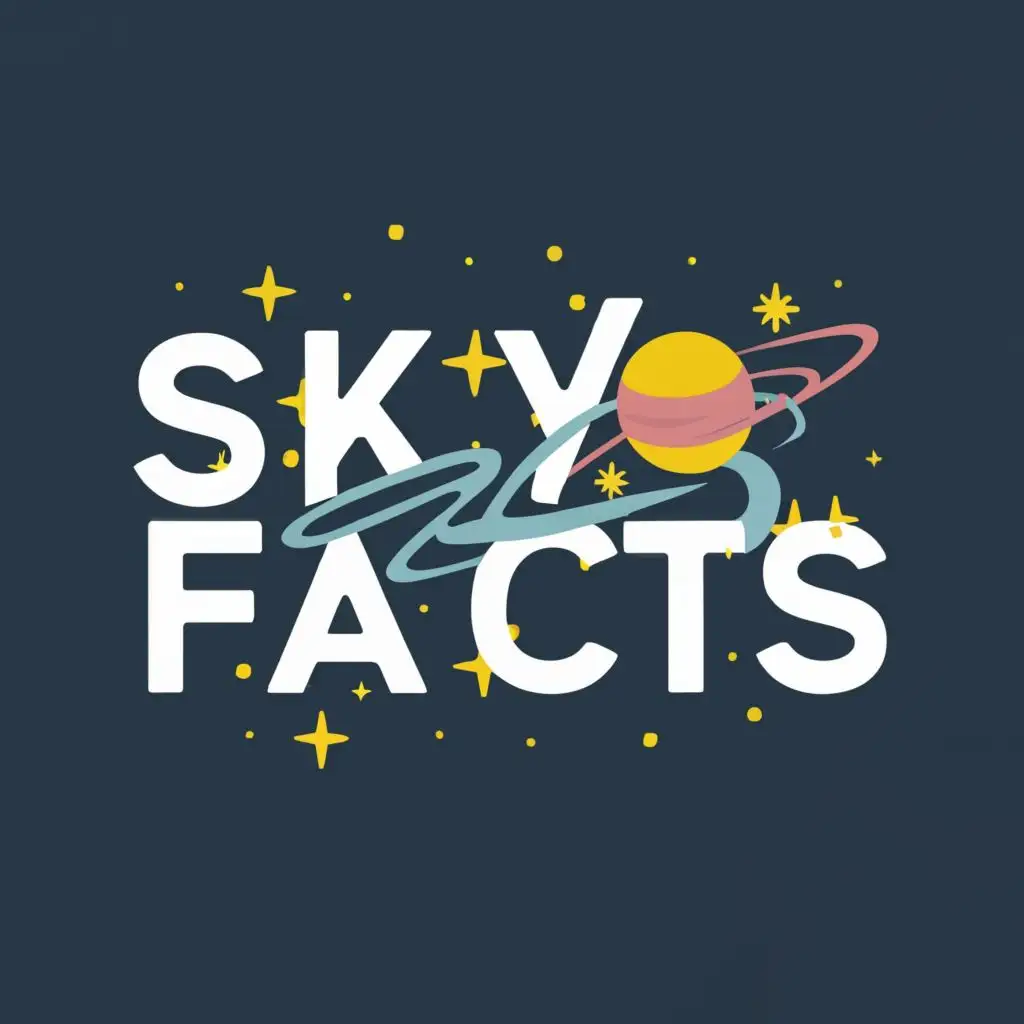 logo, fun knwledge, with the text "skyfacts", typography