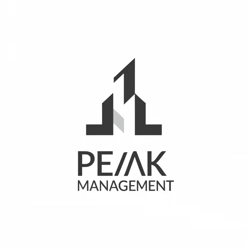 a logo design,with the text "Peak management", main symbol:business,Minimalistic,clear background