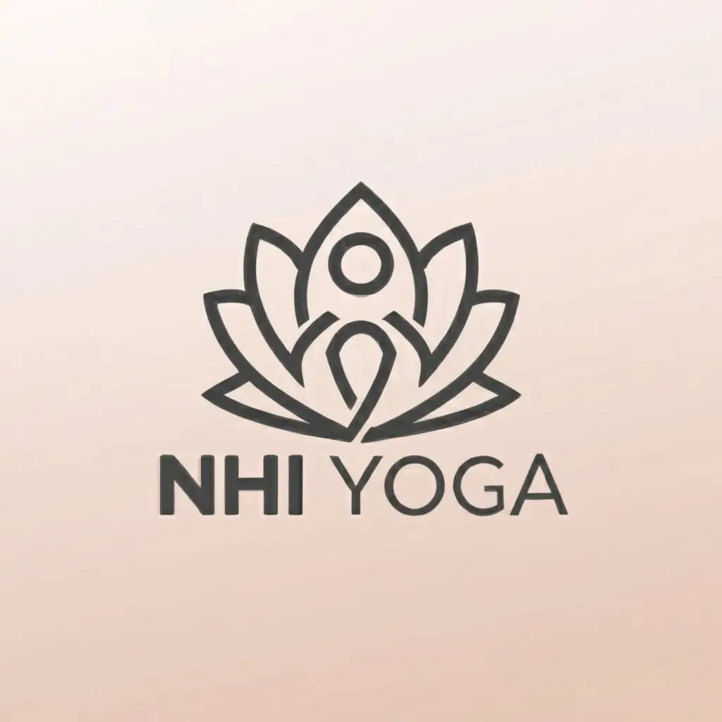 LOGO-Design-For-Nhi-Yoga-Serene-Lotus-Flower-Emblem-for-Tranquil-Beauty-Spa-Experience