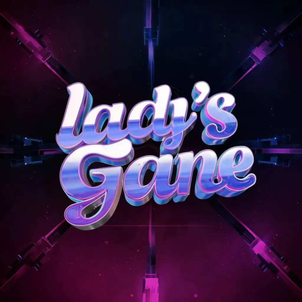 logo, Stream gaming studio 3d futuristic logo, with the text "Lady’s game", typography