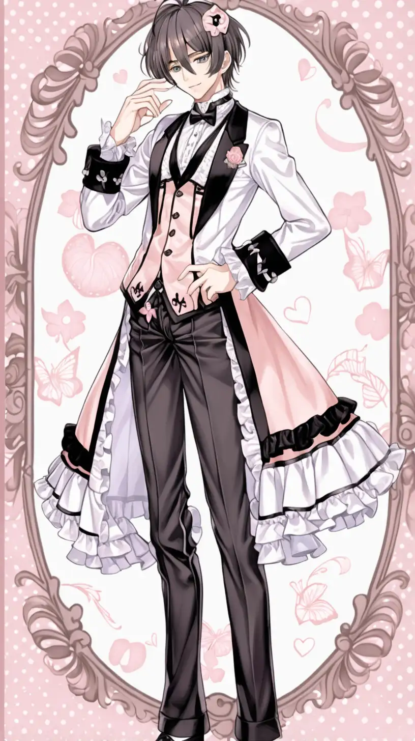 Anime Male in Elegant Lolita Lingerie Fashion