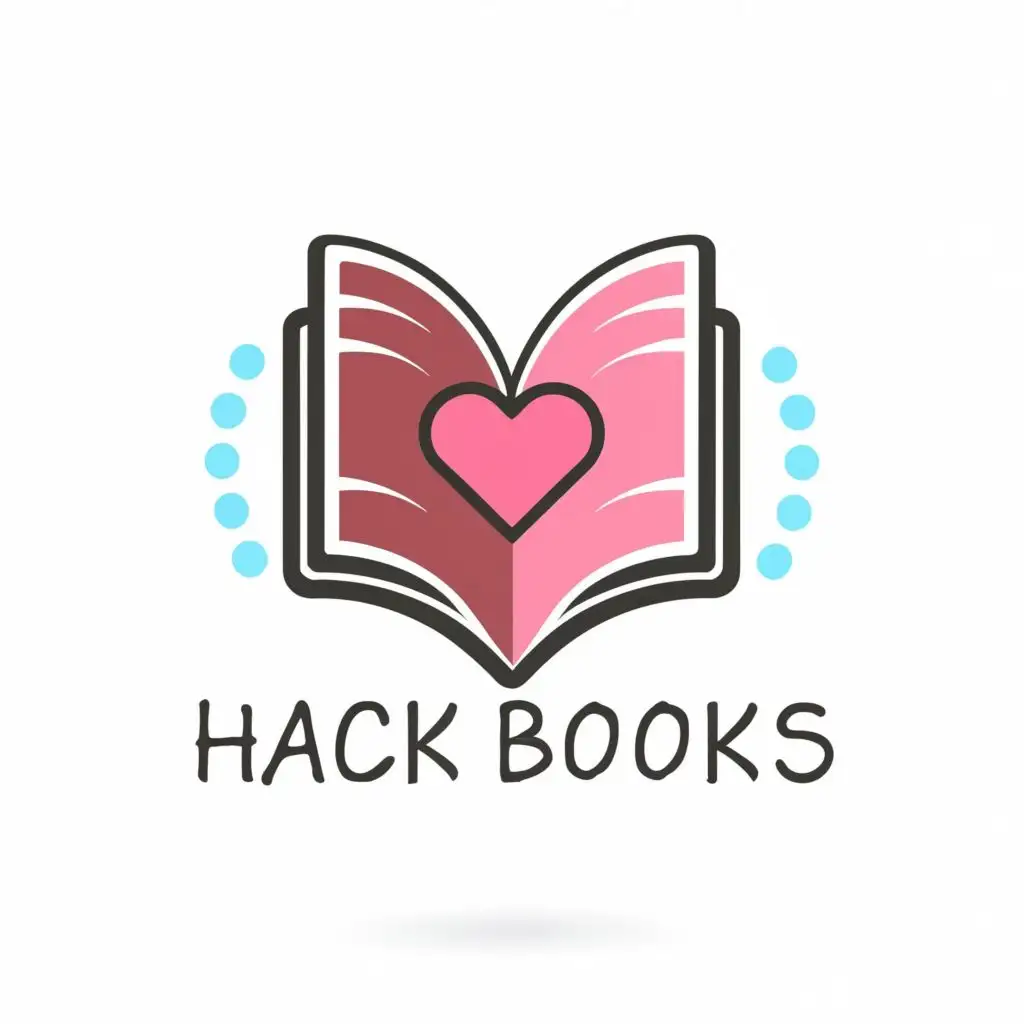logo, Main with heart between, with the text "Hack Books", typography, be used in Education industry