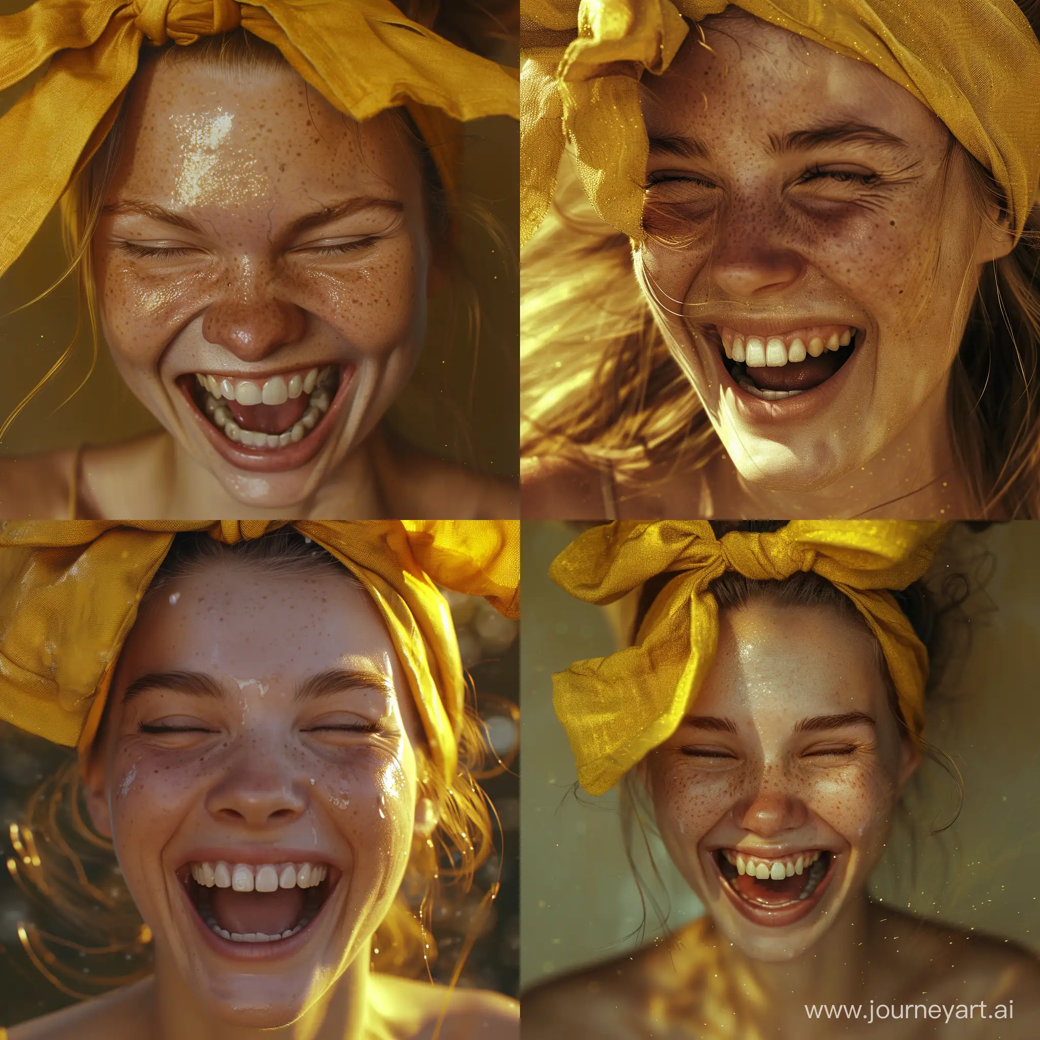 Joyful-Laughter-Radiant-Woman-with-Yellow-Headband-and-Bow