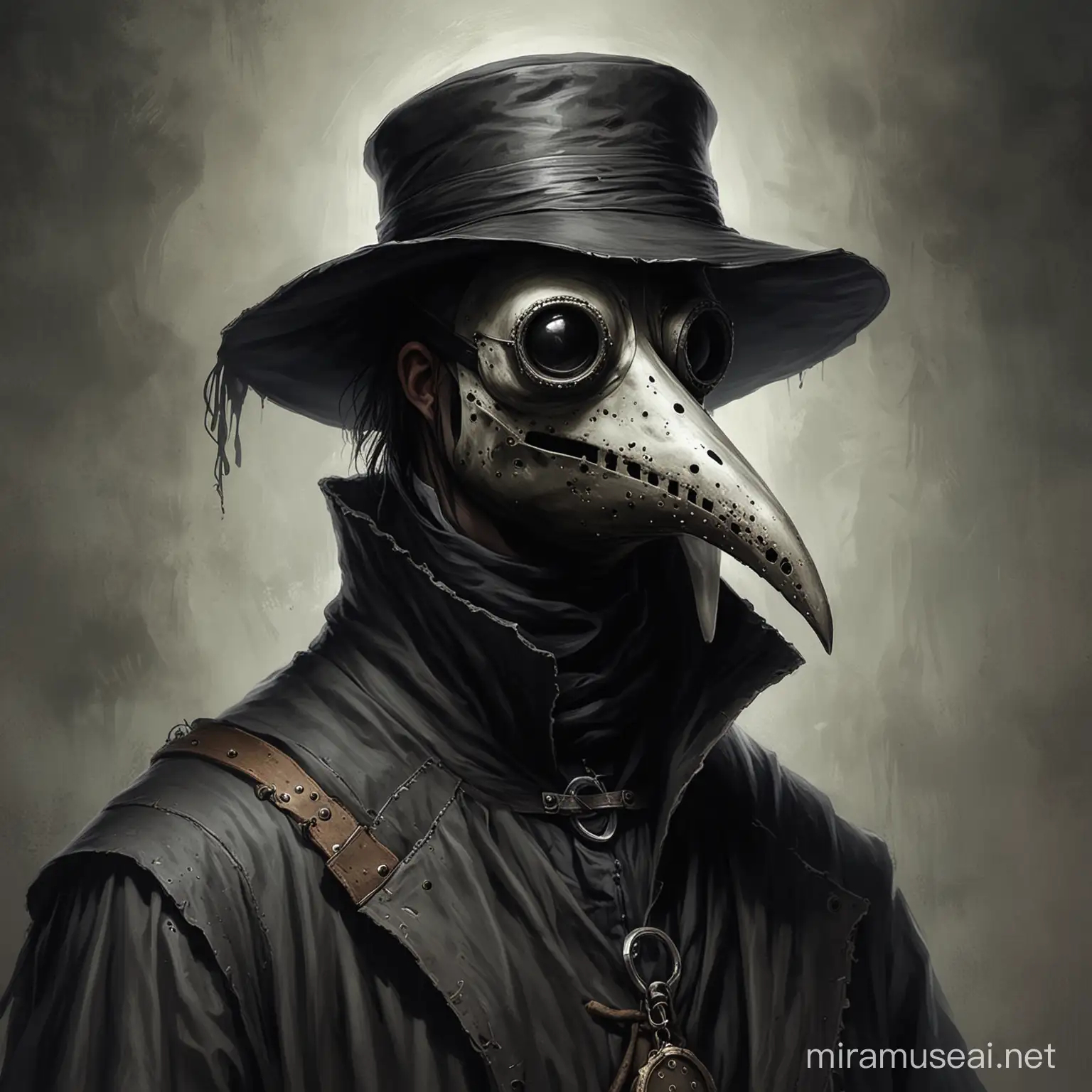 Mysterious Plague Doctor in Dark Alleyway