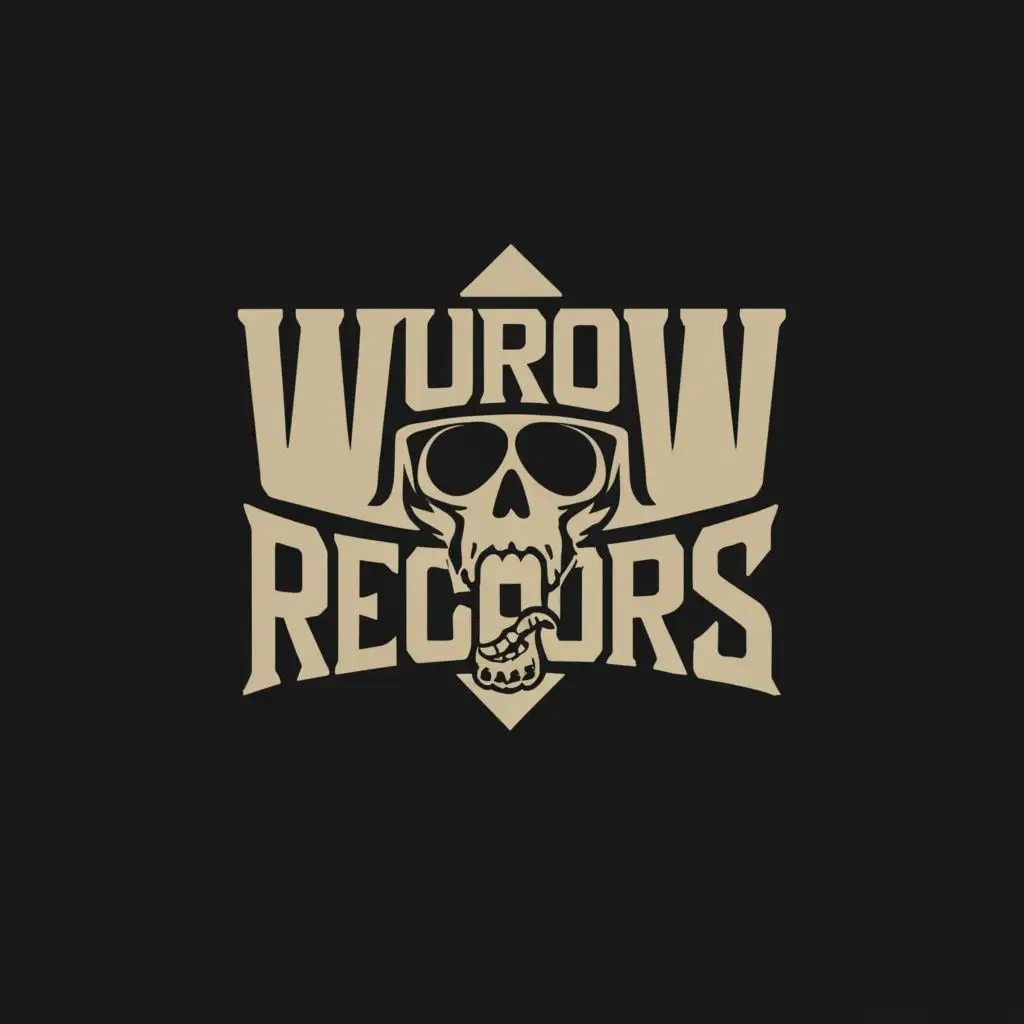 a logo design,with the text "WUROW RECORDS, main symbol:dead,Moderate,clear background"