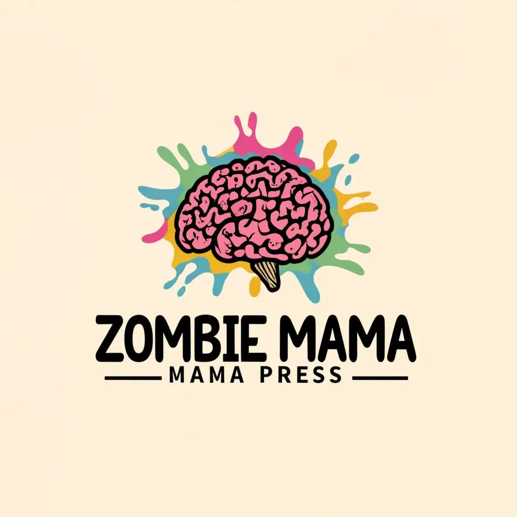 LOGO-Design-for-Zombie-Mama-Press-Brain-Symbol-in-Rainbow-Colors-with-Feminism-and-Cannabis-Themes