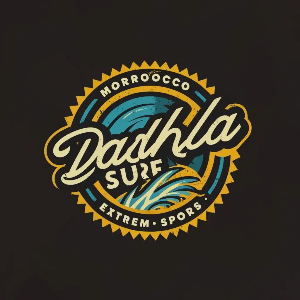 logo, dakhla Surf watersports, with the text "Morocco eXtreme Sports", typography