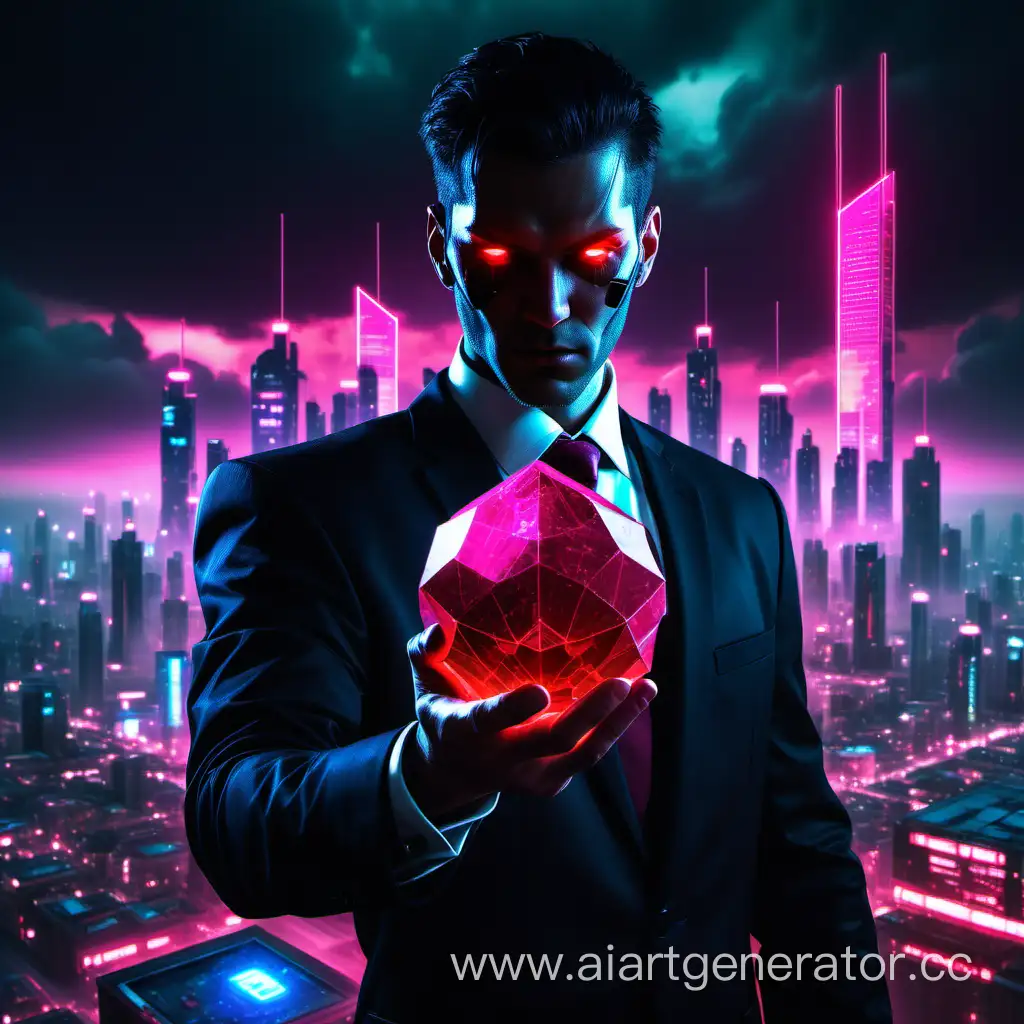 Mysterious-Businessman-Holding-Enormous-Ruby-in-Futuristic-Cyberpunk-City