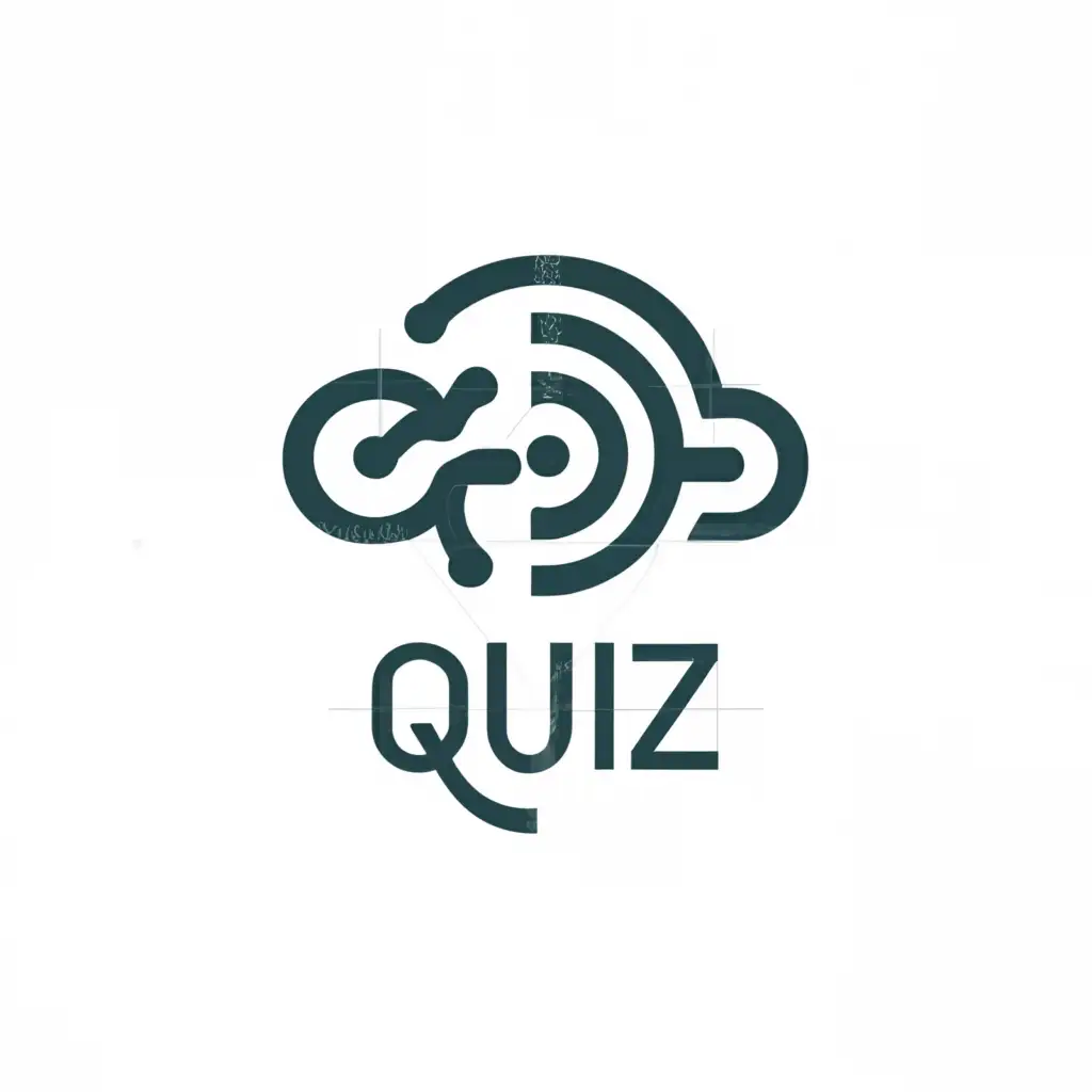 a logo design,with the text "quiz", main symbol:unlocking brainwaves,Minimalistic,be used in Religious industry,clear background