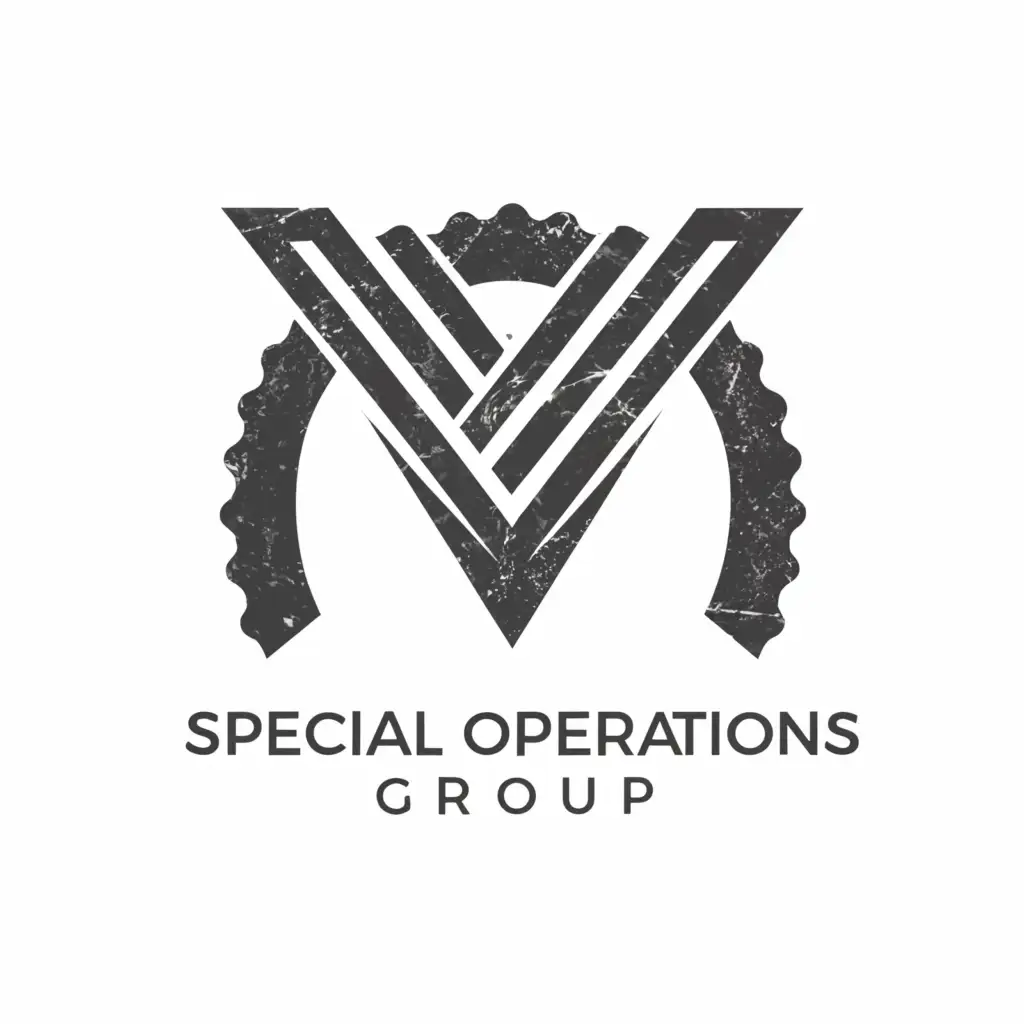 a logo design,with the text 'Special Operations Group', main symbol:V Shape,Minimalistic,clear background