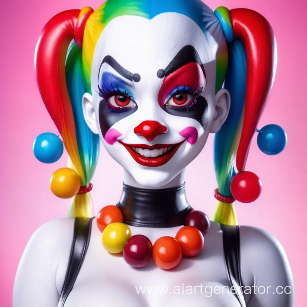 Playful-Harley-Quinn-Doll-Rainbow-Clown-Costume-in-Cartoon-Style