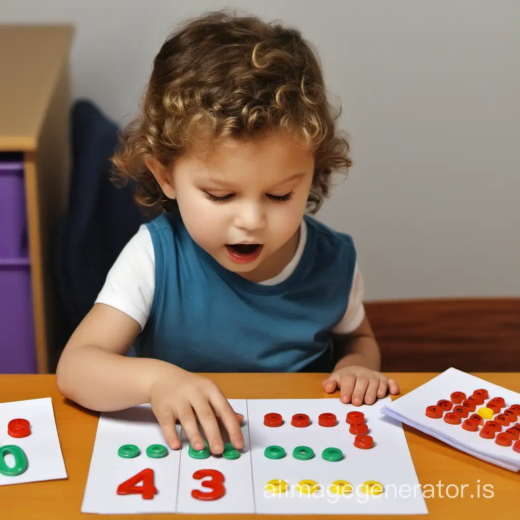 a 4-year-old child learning to count