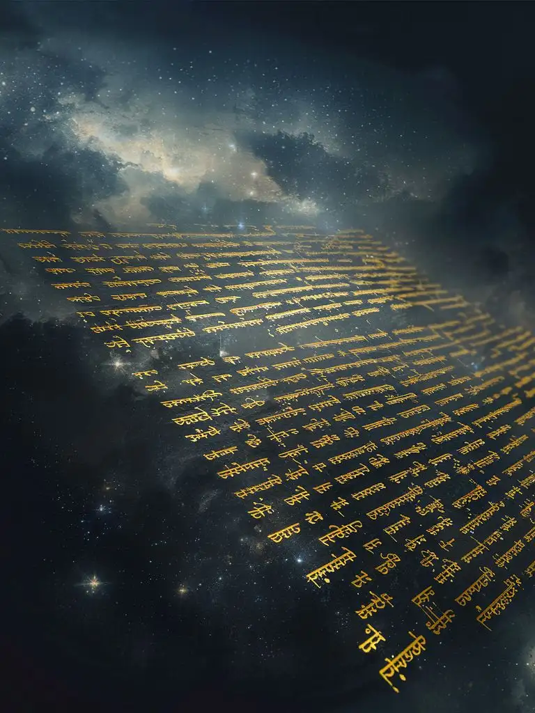 Celestial-Atmosphere-Illuminated-by-Glowing-Golden-Brahma-Purana-Script