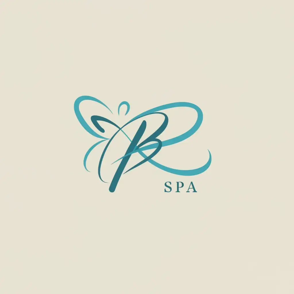 a logo design,with the text "RB", main symbol:butterfly, swash font and color blue,Minimalistic,be used in Beauty Spa industry,clear background
