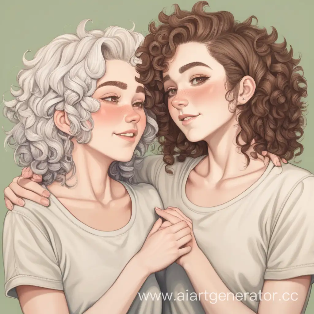 Affectionate-Lesbian-Couple-with-Unique-Hairstyles