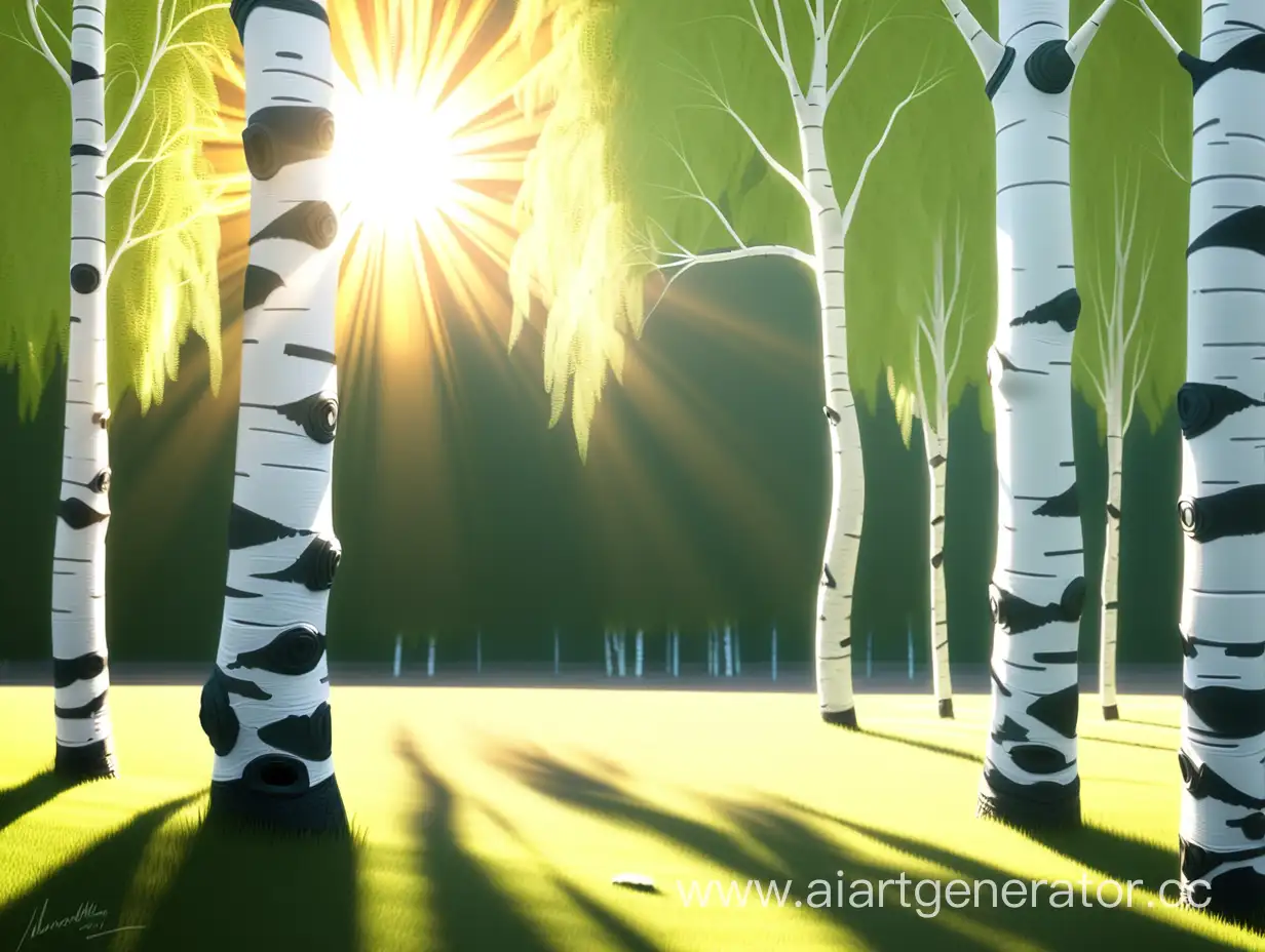 Tranquil-Summer-Scene-Birch-Trees-under-Sunlight