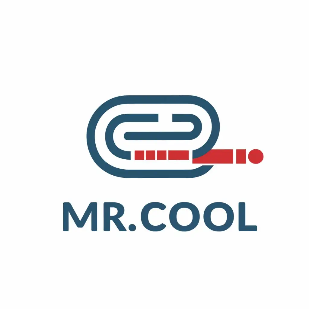 a logo design,with the text "Mr. Cool", main symbol:I'm looking for a skilled logo designer to create a unique emblem for my company, Mr. Cool. This is an A/c company This should be a modern and professional design, reflecting the essence of my business.

Key Requirements:
- Incorporation of the colors Blue, Red, Grey, and maybe Gold.
- A design that is not overly complex, reflecting a professional and minimalist feel.,complex,clear background