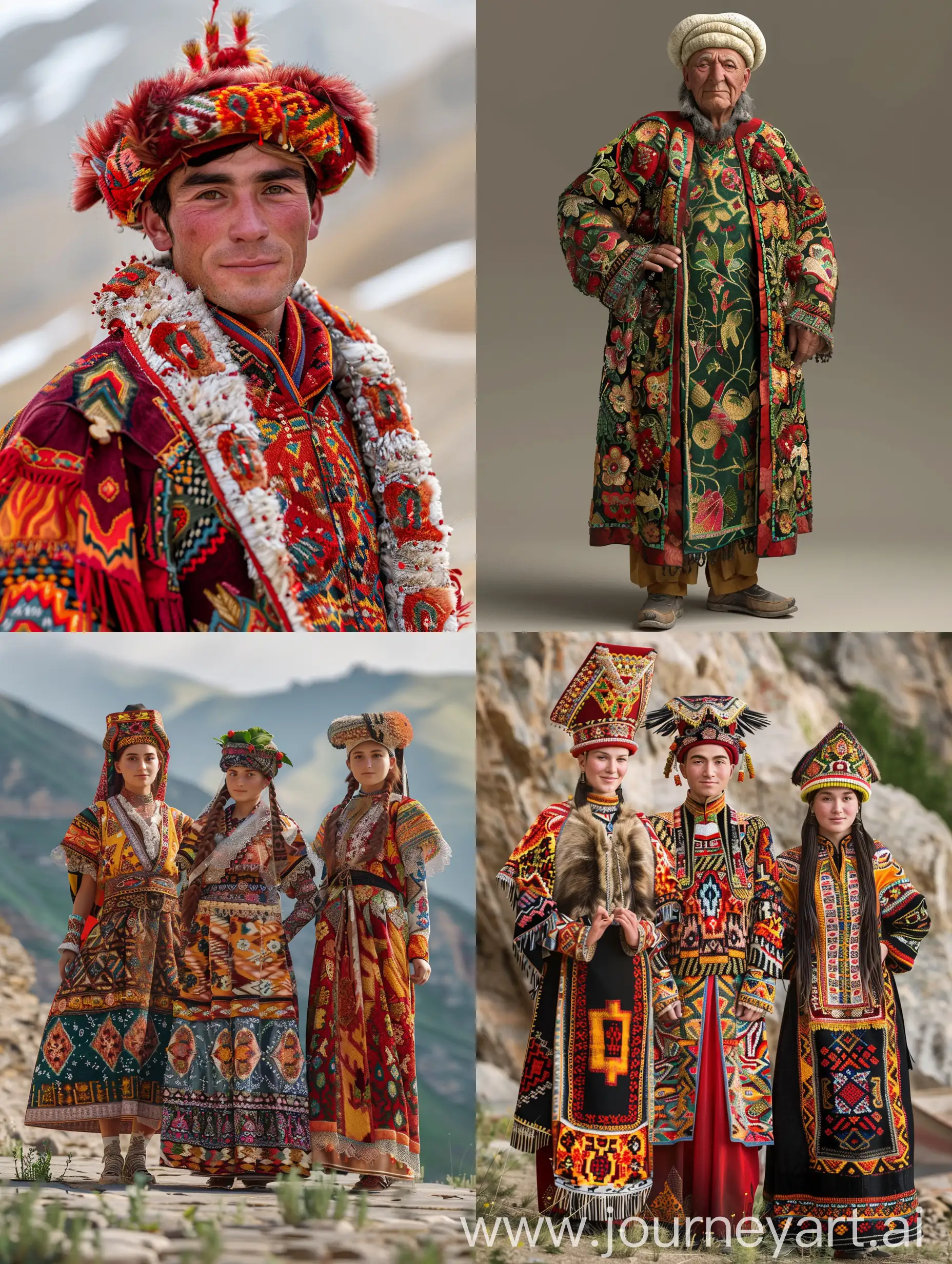 Pamiri Traditional Attire in Tajikistan Vibrant Cultural Portrait in ...