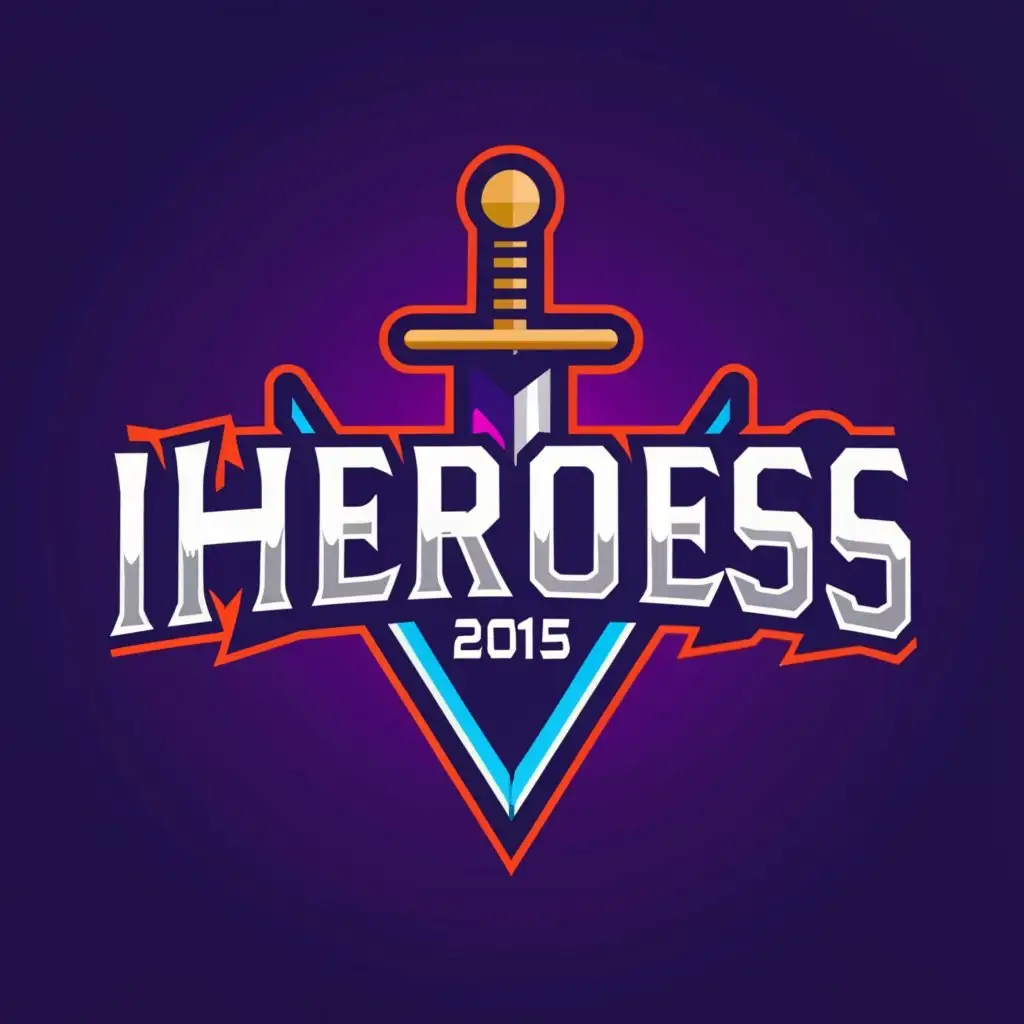 a logo design,with the text "Heroes 2015", main symbol:Sword,Moderate,clear background