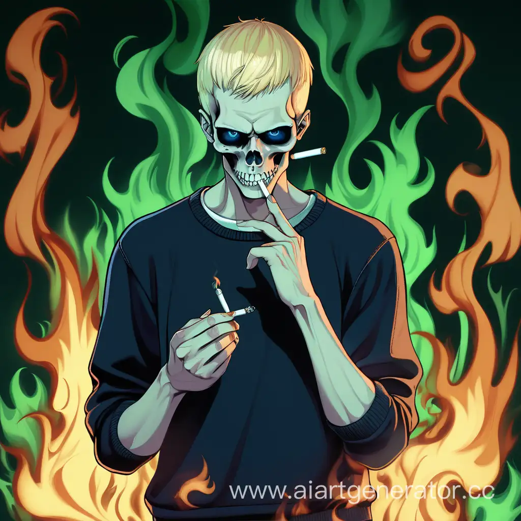 Blond-Russian-Toreador-Smoking-Cigarette-in-Occult-Setting