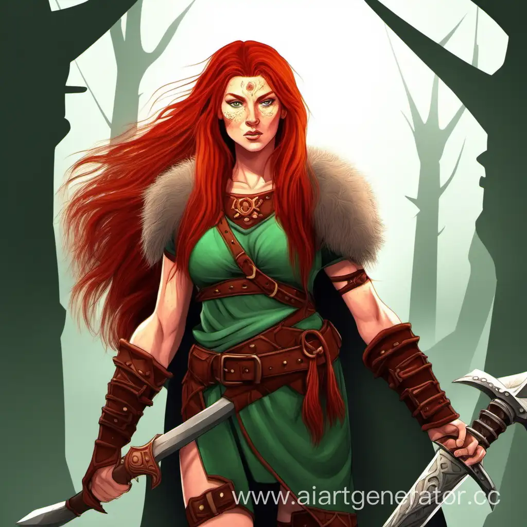 Рыжая девушка варвар из семьи друидов