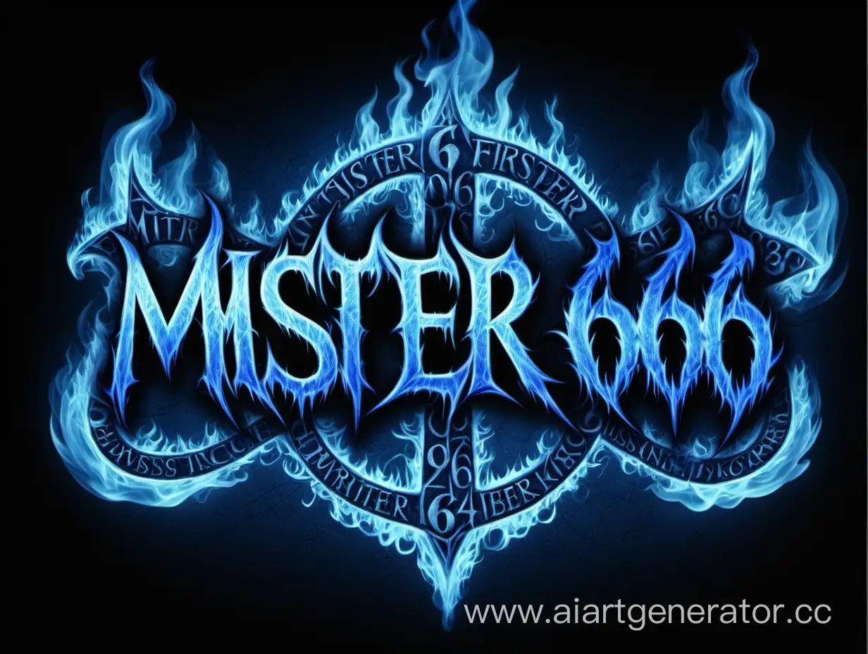 синяя огненная надпись Mister666_Pro

