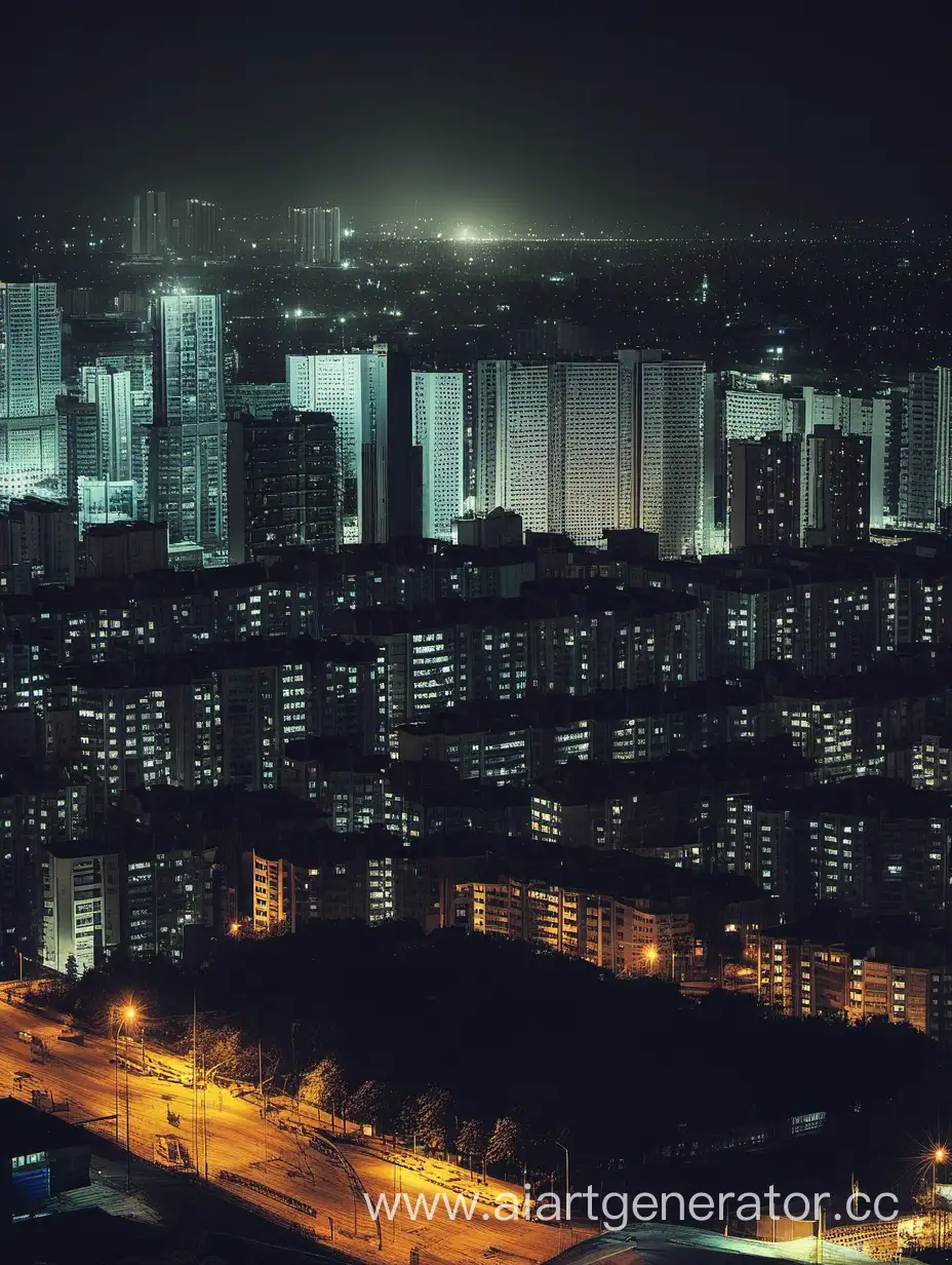 ночной вид на город