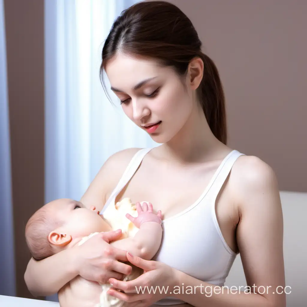 Expressive-Mother-Capturing-a-Tender-Moment-of-Breastfeeding