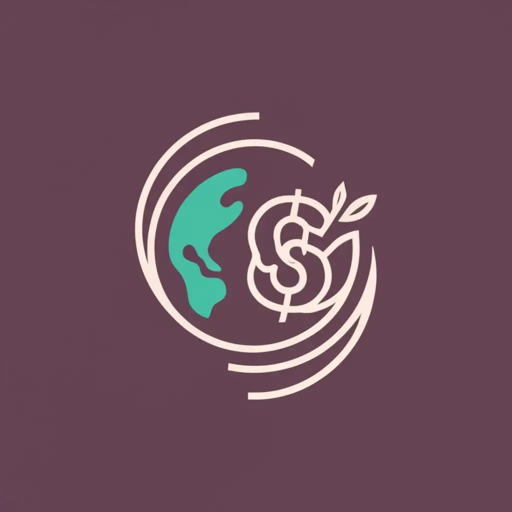 A simple but sophisticated and professional logo representing the environment, nature,  earth with Money, people and fine line work